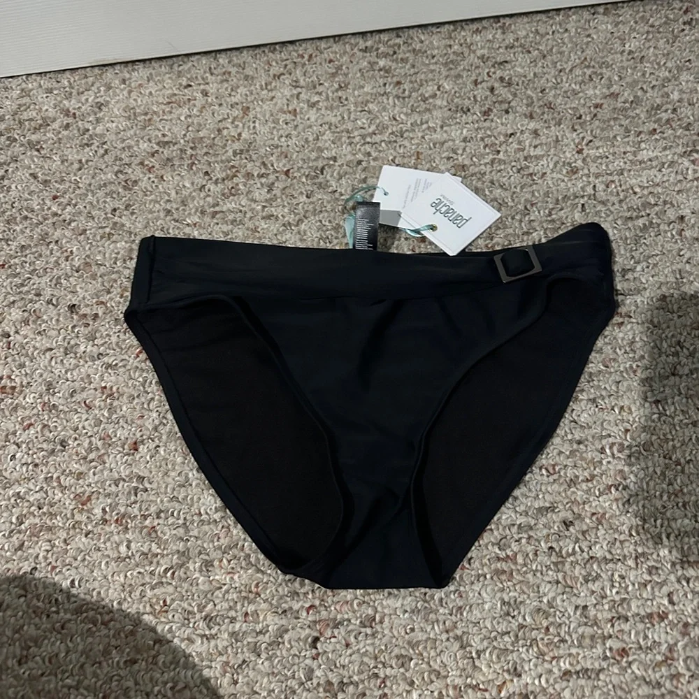 NWT Panache Black Full Coverage Bikini Bottom -L